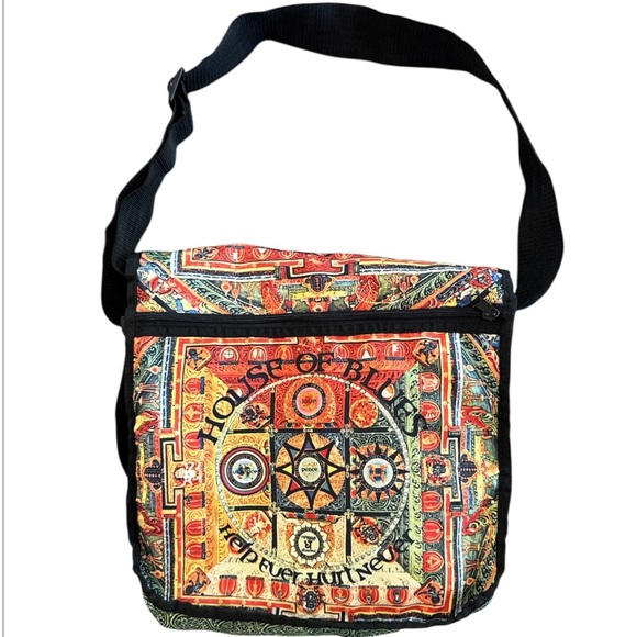 House of Blues Help Ever Hurt Never Multicolored Canvas Messenger Crossbody Bag - Picture 3 of 14